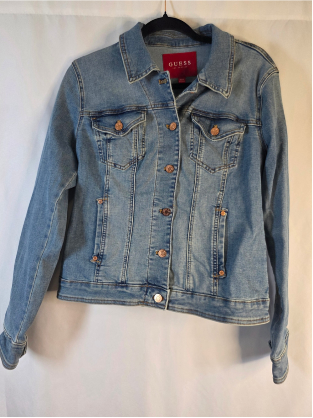 Women's Guess Denim Jean Jacket Blue Size L